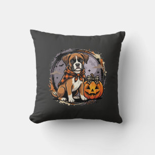 Coussin Chien Boxer Halloween Citrouille Sublimation