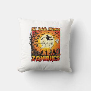 Coussin Chien Chasse Les Zombies Halloween Fantômes Sorciè