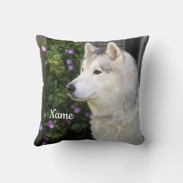 Coussin Chien chiot sibérien Husky (Verso)