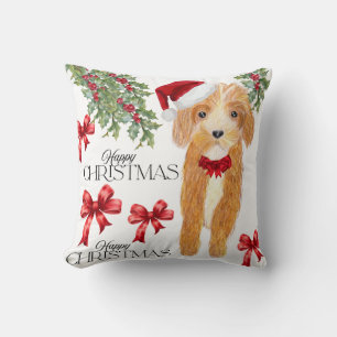 Coussin Chien couvert de Noël
