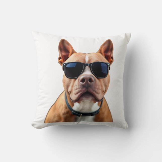 Coussin Chien dans les lunettes de soleil Jeter l'oreiller (Recto)