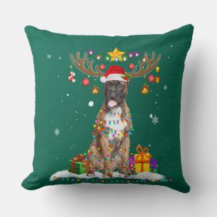 Coussin Chien de boîte drôle Noël Teinder Reindeer Noël