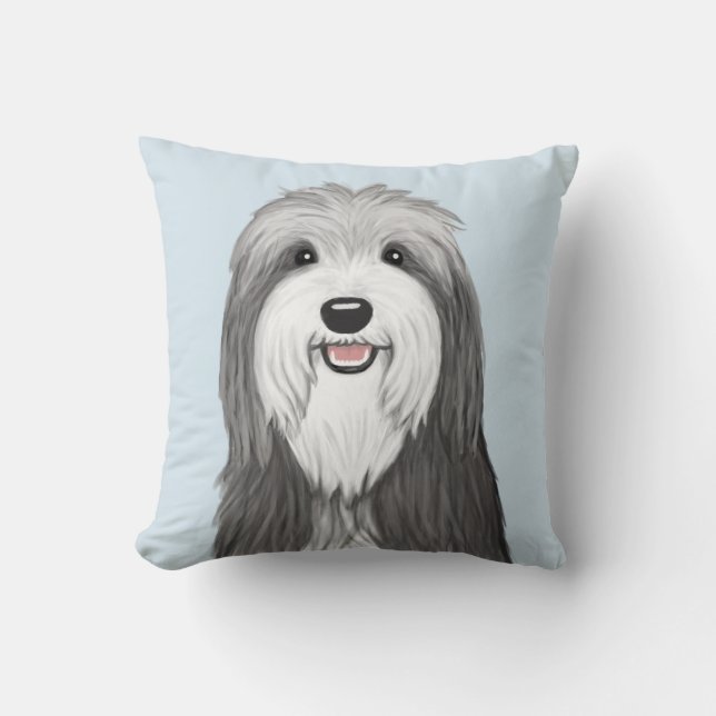 Coussin Chien de caricature à dos d'âne (Recto)