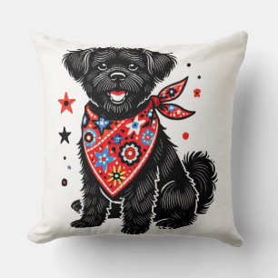 Coussin Chien de Dessin Animé avec Bandana Amateur de Chie