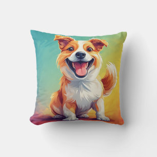 Coussin Chien de dessin animé avec une expression joyeuse