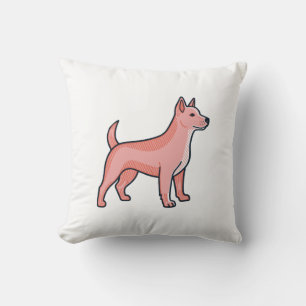 Coussin Chien de dessin animé rose