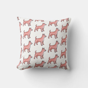 Coussin Chien de dessin animé rose