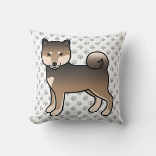 Coussin Chien de dessin animé Shiba Inu au sésame & pattes