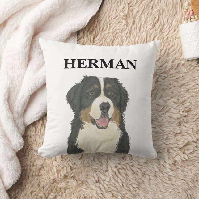 Coussin Chien de montagne bernois personnalisé (Couverture)