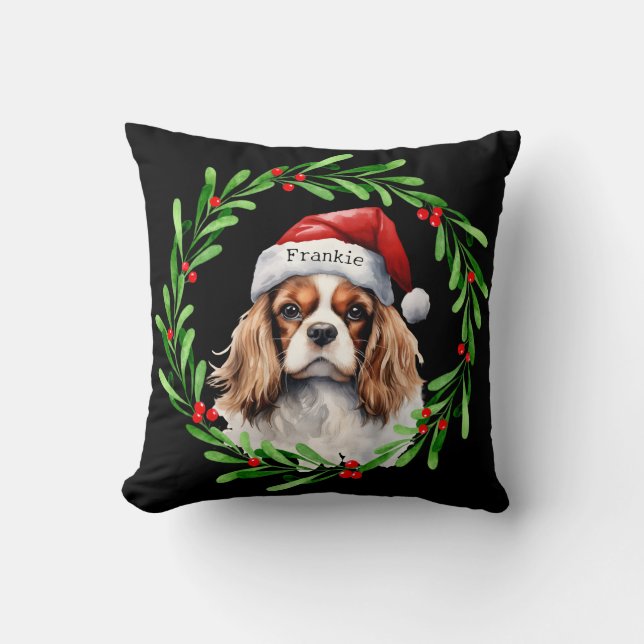 Coussin Chien de Noël Cavalier King Charles Spaniel Animal (Recto)