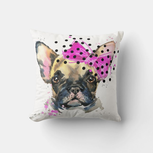 Coussin Chien de Taureau de Français de Cutie (Recto)