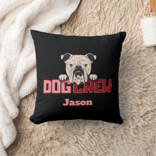 Coussin Chien d'équipage Bulldog personnalisé
