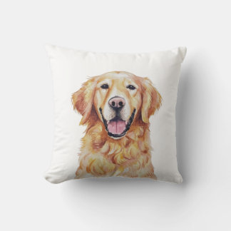 Coussin Chien d'or minimaliste de recherche inspiré Jeu P