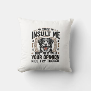 Coussin Chien drôle avis vintage t-shirt design_1