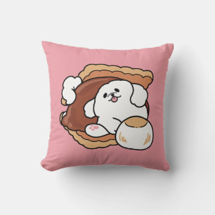 Coussin Chien drôle et design S’more – Pun pour amateur de