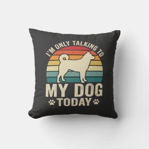 Coussin Chien Drôle Parlant Retro Coucher de Soleil