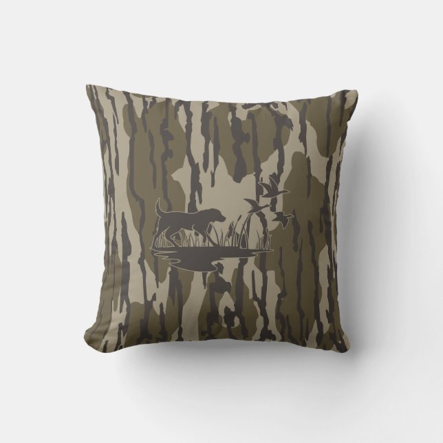 Coussin Chien et canards à peau Camo Bottomland (Recto)