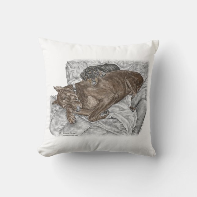 Coussin Chien et chiot de Doberman (Recto)