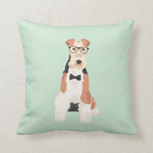 Coussin Chien frais de fil de Fox Terrier de hippie pour