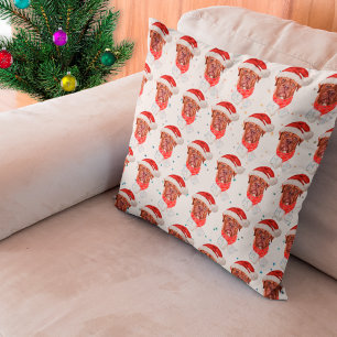 Coussin Chien français mastiff race Noël
