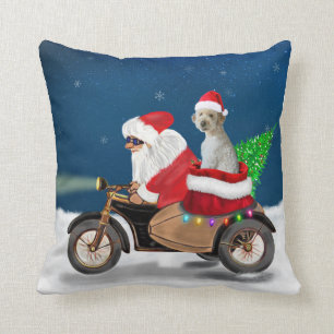 Coussin chien Goldendoodle Noël Père Noël