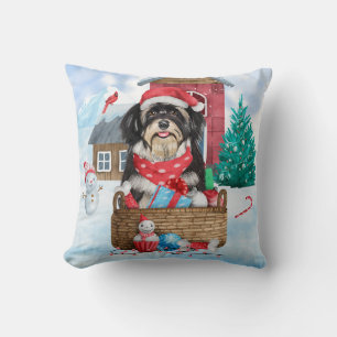 Coussin Chien Havanais dans la neige Maison de Chien de No