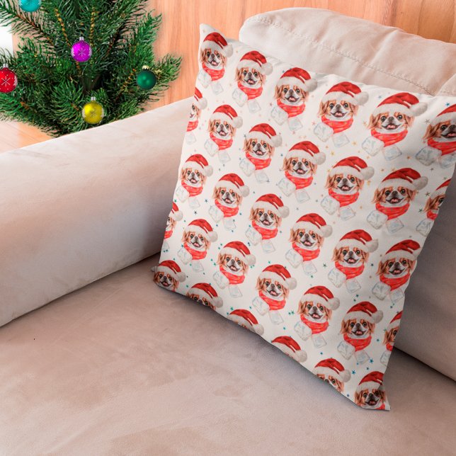 Coussin Chien japonais race Étoiles de Noël (Créateur téléchargé)