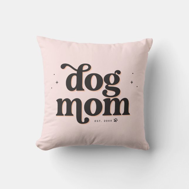 Coussin Chien Maman Typographie tendance Photo et texte pe (Recto)