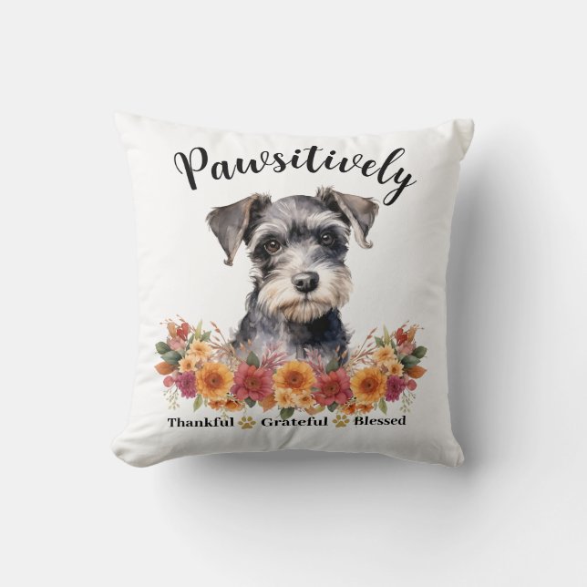 Coussin Chien Mignon Absolument Reconnaissant Bienheureux (Recto)