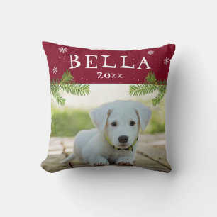 Coussin Chien mignon animal photo rouge Noël photo Keepsak