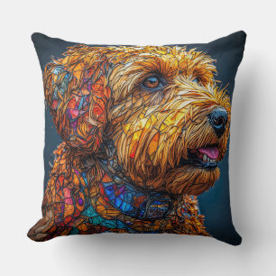 Coussin Chien Mosaïque Coloré