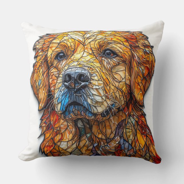 Coussin Chien Mosaïque Coloré (Recto)