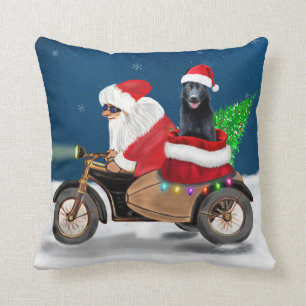 Coussin Chien noir allemand berger Noël Père Noël