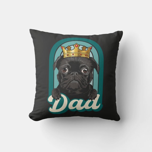 Coussin Chien papa, j'aime les chiens, j'aime mes animaux (Recto)