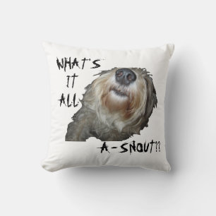 Coussin Chien "QU'EST-CE QUE C'EST QUE DE LA NEIGE ? ?" Co