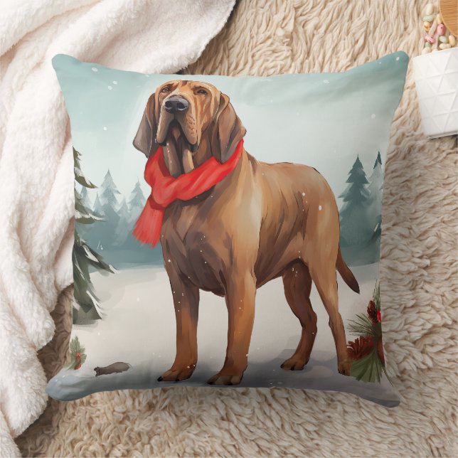 Coussin Chien sanglant à Noël de neige (Couverture)