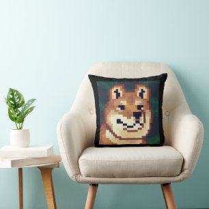 Coussin Chien Shiba. Pixel Art, pixelart