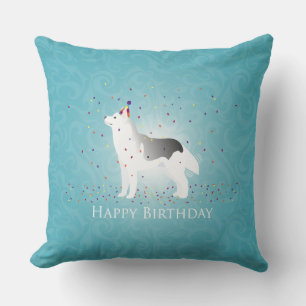 Coussin Chien sibérien en argent Husky Dog Joyeux Design d