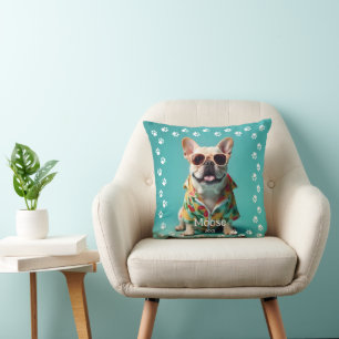 Coussin Chien-taupe français mignon