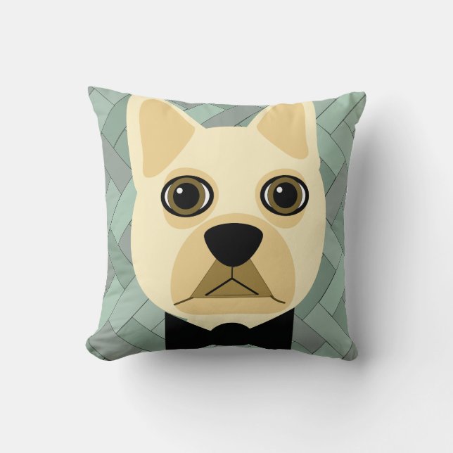Coussin Chien-taureau français, Porc vert (Recto)