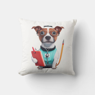 Coussin Chien travaillant comme infirmière, Chien portant