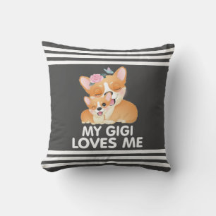 Coussin Chiens Corgi mignons - Mon Gigi m'aime