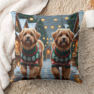 Coussin Chiens Coton De Tulear Noël Neige Fêtes