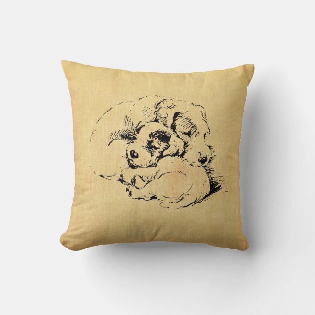Coussin Chiens Coussin, Beige Orange Texture Look (Recto)