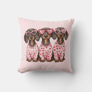 Coussin Chiens dachshunds pour la Saint-Valentin