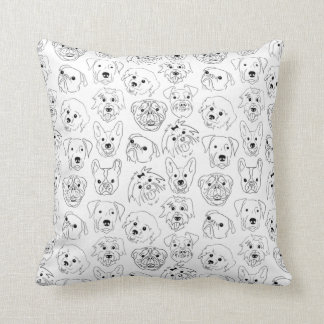 Coussin Chiens de Doodle partout sur la ligne d'impression