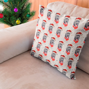 Coussin Chiens de race Cane Corso étoiles de Noël