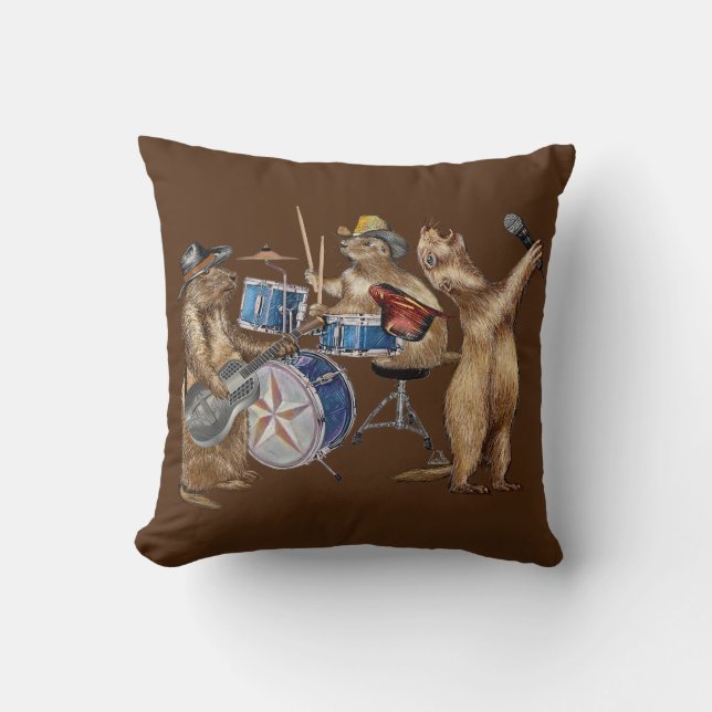 Coussin Chiens des Prairies (Recto)
