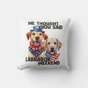 Coussin Chiens du Labrador patriotique Citation d'Humour d