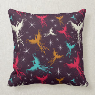 Coussin Chiffre motif d'oiseaux de Phoenix